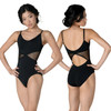 DanzNMotion 21100A Camisole Leotard with Side Mesh Insets - Black