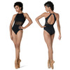 DanzNMotion 21105A High Neck Leotard with Sheer Waist