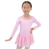 Basic Moves BM9457G Children's Long Sleeve Leotard with Attached Skirt and Mesh Detail