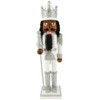 Nutcracker Ballet Gifts N1513-S-AA  15" African American Nutcracker Snow King in Silver and White Glitter Wearing Crown