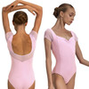 Nikolay DA2003/2MPN Effie Mesh Cap Sleeve Leotard - Light Pink