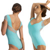 Nikolay DA2003/2MPN Effie Mesh Cap Sleeve Leotard - Tiffany