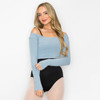 Aluvie AS003 Chloe Super Soft Crop Warm-Up Sweater - Steel Blue