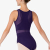 Adult X-Small Enya Tank Leotard with Princess Seams and Mesh Detail - Midnight Blue