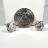 It's A Dusey! PE4902 10mm Cubic Zirconia Rhodium Stud Earrings