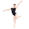 Eurotard 44491 Open Back Cap Sleeve Leotard with Built-In Bra - Black