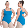 So Danca SL211 Marla Curvy Cut Leotard with Crossed Back Panels - Peacock Blue