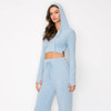 Aluvie AT010 Anna Crop Zippered Hoodie Warm-Up Sweater