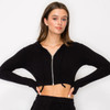 Aluvie AT010 Anna Crop Zippered Hoodie Warm-Up Sweater