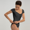 Nikolay DAD2003MPN Children's Little Erica Cap Sleeve Leotard with Adjustable Leg - Black