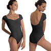 Nikolay DAD2003MPN Children's Little Erica Cap Sleeve Leotard with Adjustable Leg - Black