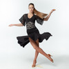 Dance Me UL213-8-14# High-Low Latin and Rhythm Ballroom Practice Skirt with Adjustable Cinch