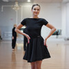 Dance Me BL396KR Short Sleeve Boat Neck Ballroom Practice Dance Top with V-Back