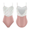 Danse De Paris L0112L Demi Jardin Perle Blush Camisole Leotard with Delicate Floral Bodice