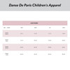 Danse De Paris R0128G Children's Scarlette Nenette Leotard with Attached Tutu Skirt- Size Chart