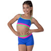 XoDanceCo Triple Threat Crop Top - Blue Monster