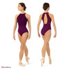 Adult Small Bloch L1085 Kayla Halterneck Leotard with Flocked Mesh Accents