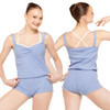 Eleve Dancewear Deven Biketard Knit Warm Up Romper - Knit Twilight
