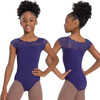 So Danca SL17 Children's Tilly Lace Cap Sleeve Leotard - Midnight Blue