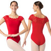 So Danca SL16 Matilda Lace Cap Sleeve Leotard Red 07