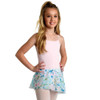 DanzNMotion 2605C Children's Pastel Watercolor Print Pull-On Circle Skirt