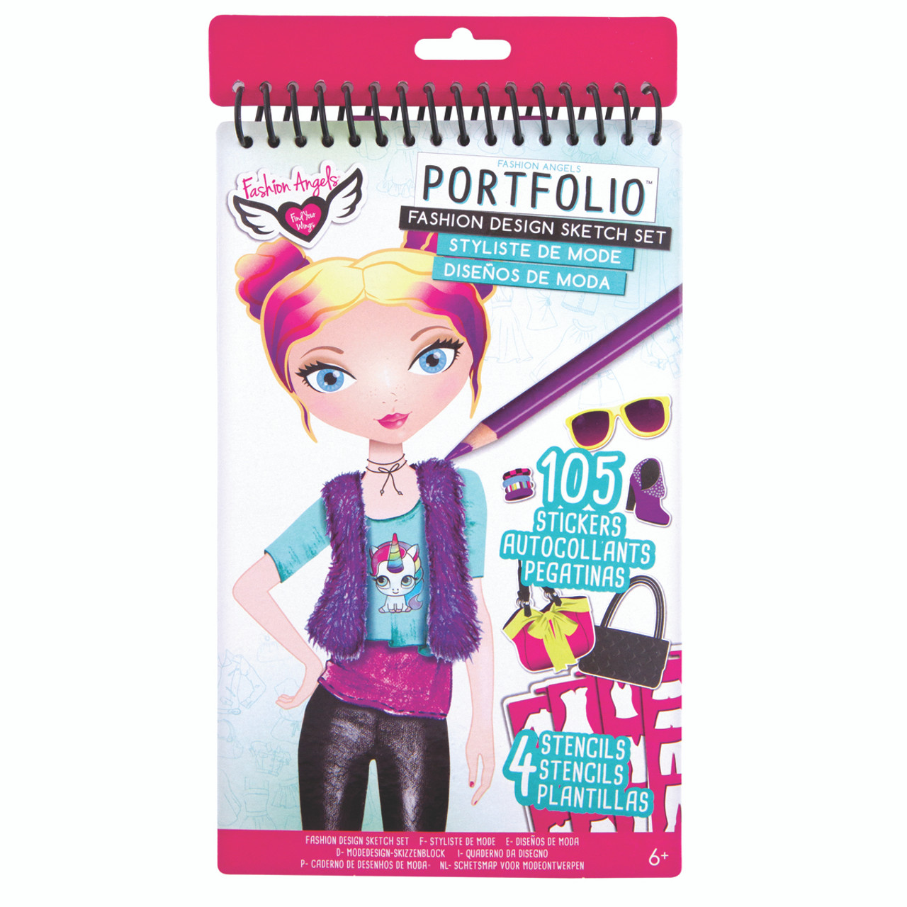 Fashion Design Sketch Kit - Compact Portfolio Sketchbook for Girls, Fashion