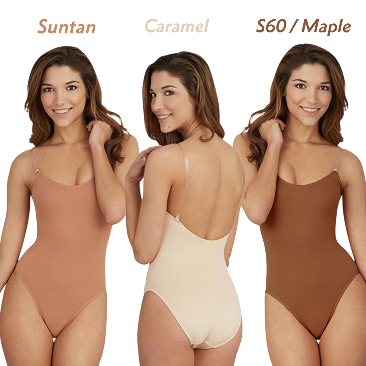 Dttrol Skin Tone Body suit Clear Straps - Rhythm of Life Dancewear