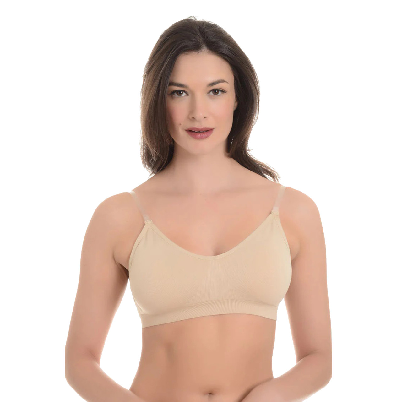 333 Seamless Dance Bra with Removable Cups and Clear Back Strap