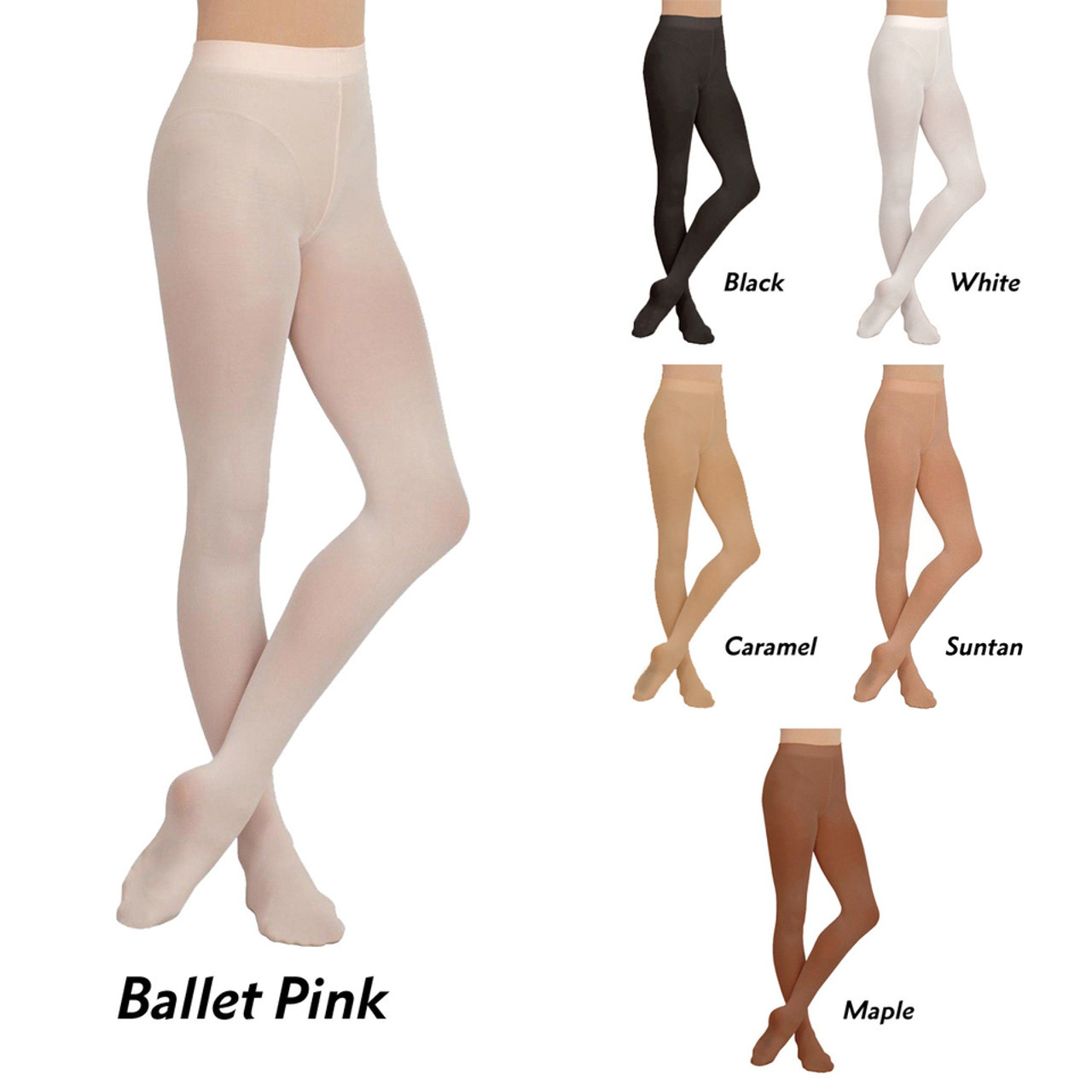 1915 Adult Self Knit Waistband Footed Tights - Lindens Dancewear