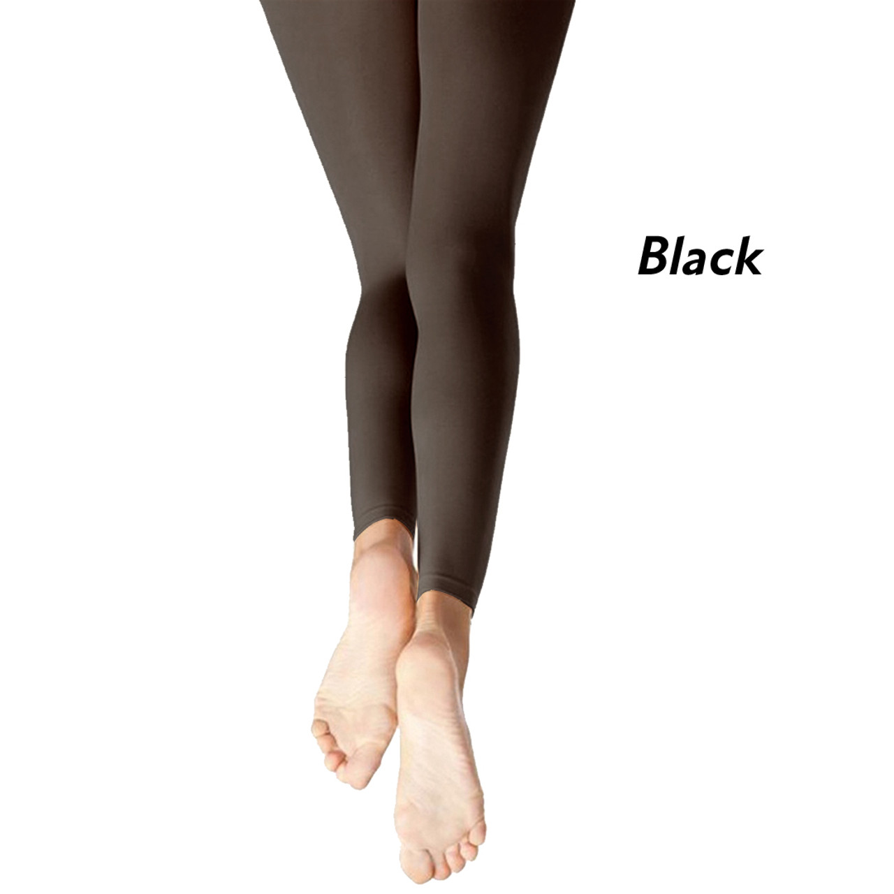 Roch Valley Footless Leggings Nylon Lycra Shiny Black Dance Gymnastics  Freestyle | eBay