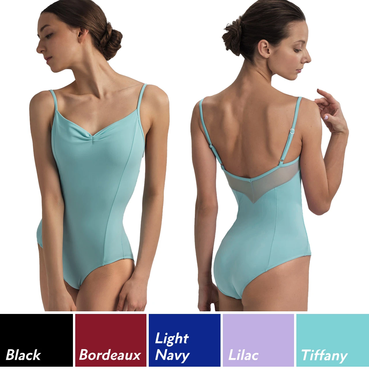 DA2001/2MPN Ella Camisole Leotard with Mesh Back Detail - Lindens 