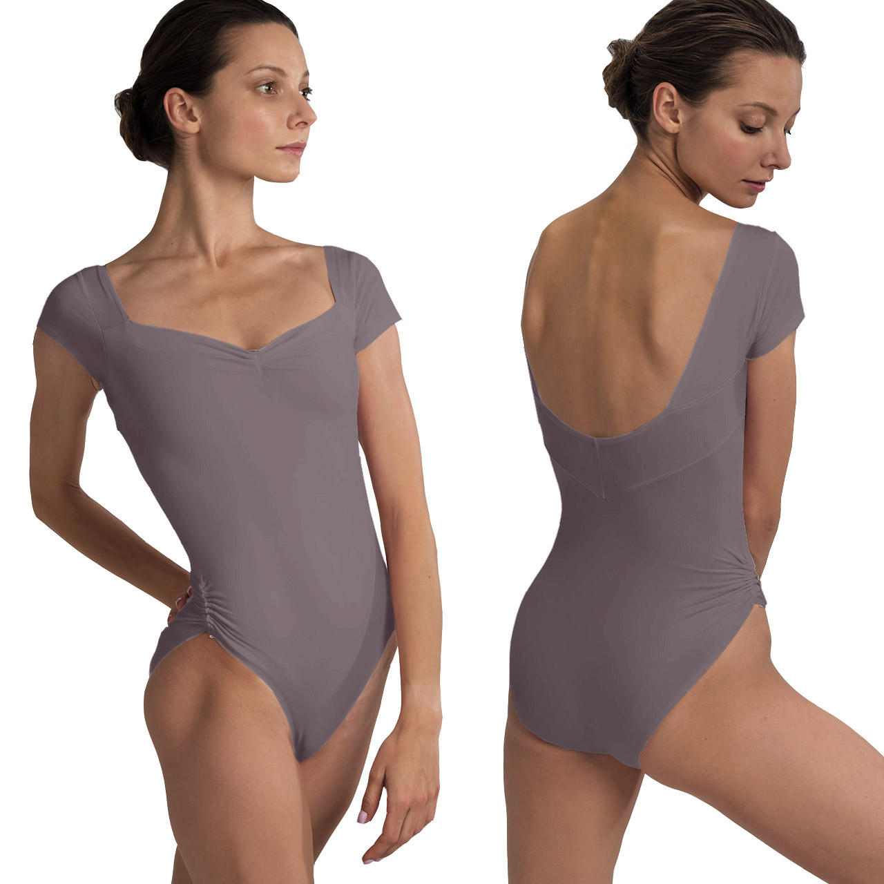 DA2003MPN Erica Cap Sleeve Leotard with Adjustable Leg - Lindens