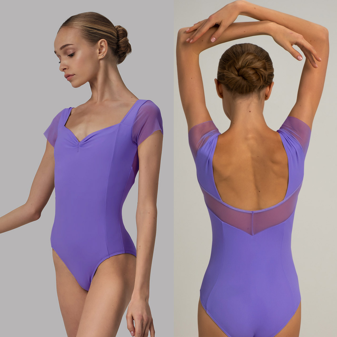 DAD2003/2MPN Children's Little Effie Mesh Cap Sleeve Leotard