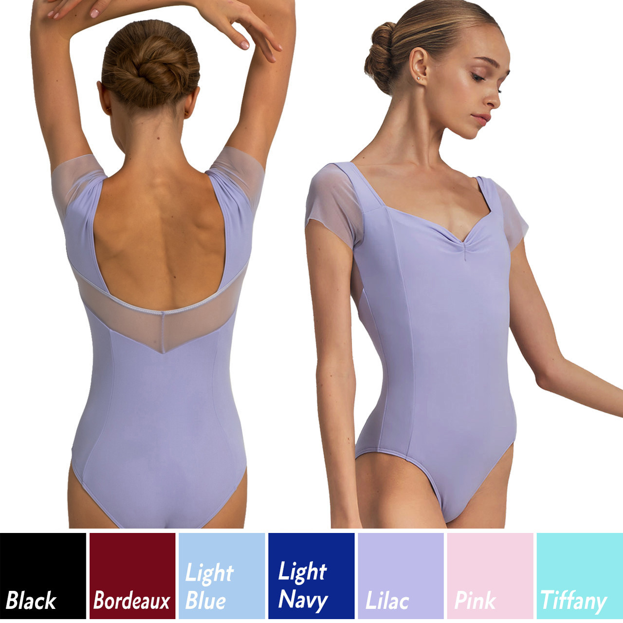 DA2003/2MPN Effie Mesh Cap Sleeve Leotard - Lindens Dancewear