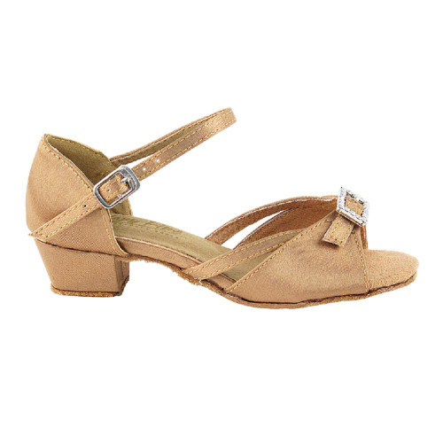 Very Fine Shoes 1720G Children's Brown Satin Youth Ballroom Shoe with 1.5" Heel Very Fine Shoes 1720G Children's Brown Satin Youth Ballroom Shoe with 1.5" Heel
