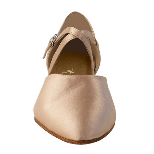 Very Fine Shoes 9691FT Flesh Tan Satin Ballroom Shoe with 1" Heel