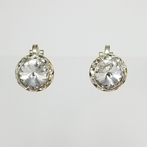 11mm Round Clip On Earrings with Genuine Swarovski Crystal 11mm Round Clip On Earrings with Genuine Swarovski Crystal