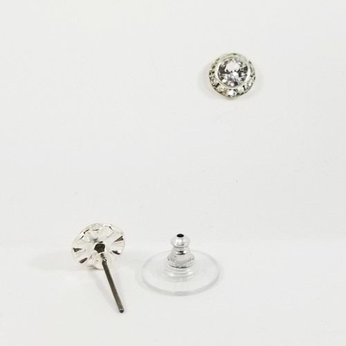 8mm Round Stone Performance Earrings with Swarovski Crystals 8mm Round Stone Performance Earrings with Swarovski Crystals