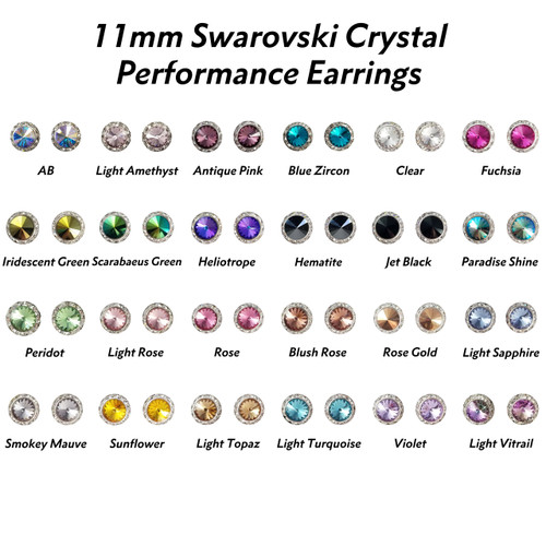 11mm Round Stone Performance Earrings with Swarovski Crystals