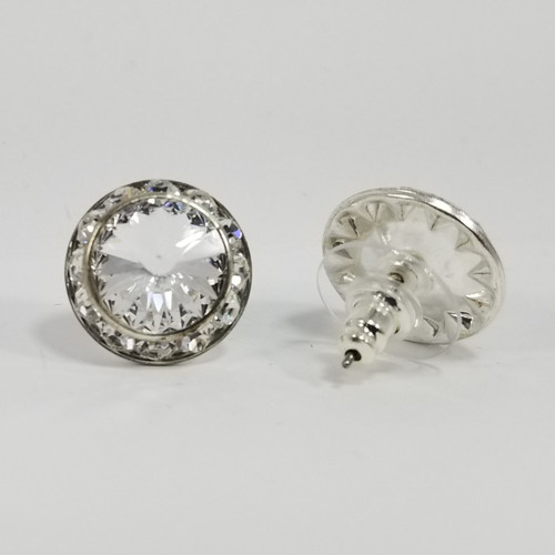 11mm Round Stone Performance Earrings with Swarovski Crystals 11mm Round Stone Performance Earrings with Swarovski Crystals