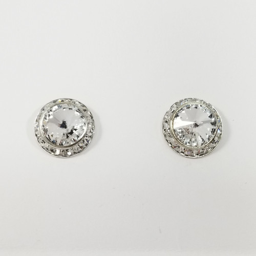 11mm Round Stone Performance Earrings with Swarovski Crystals 11mm Round Stone Performance Earrings with Swarovski Crystals