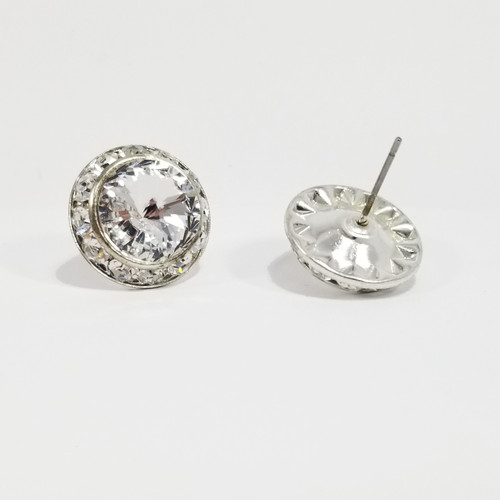 11mm Round Stone Performance Earrings with Swarovski Crystals 11mm Round Stone Performance Earrings with Swarovski Crystals
