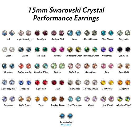 15mm Round Assorted Stone Performance Earrings with Swarovski Crystals