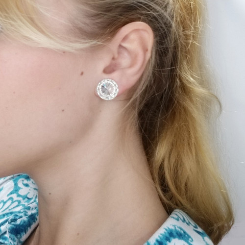 15mm Round Assorted Stone Performance Earrings with Swarovski Crystals 15mm Round Assorted Stone Performance Earrings with Swarovski Crystals