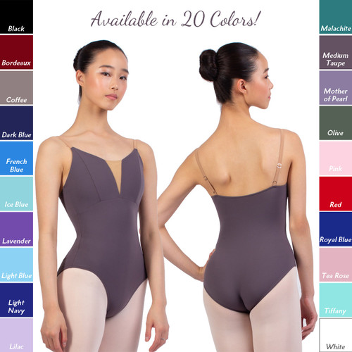 Nikolay Grishko DA1930MPN Charlotte Camisole Leotard with Tan Straps - 20 Colors Available!