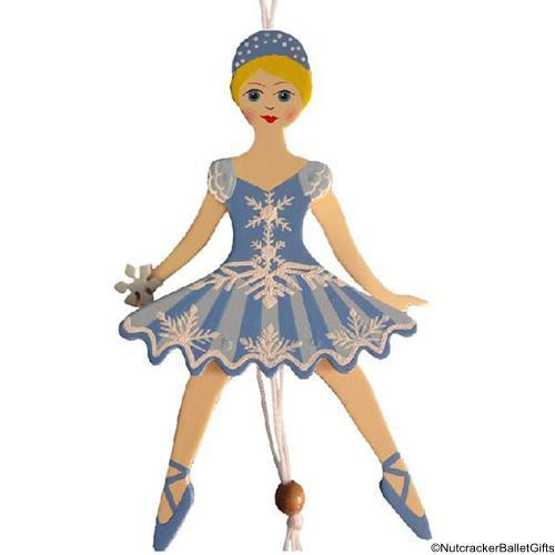 Nutcracker Ballet Gifts NPP2-SN-BL Snowflake Dancer with Blonde Hair 6" Pull Puppet Ornament