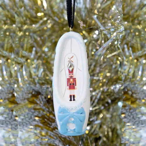 Capezio A1040 Swarovski Nutcracker 3" Pointe Shoe Ornament Capezio A1040 Swarovski Nutcracker 3" Pointe Shoe Ornament