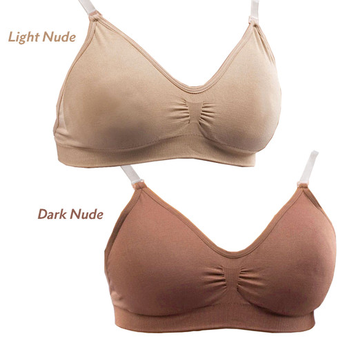 Silky Dance Bra with Removable Cups and Clear Back Strap