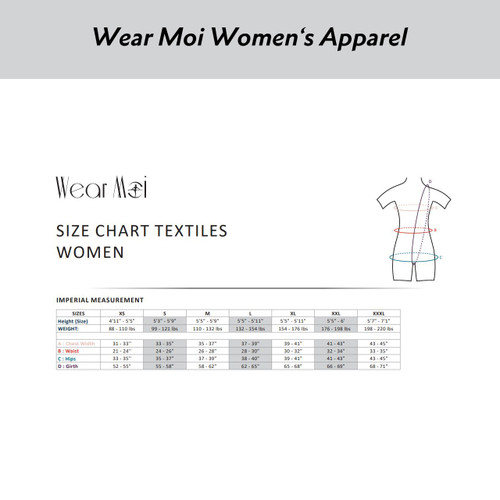 Wear Moi Carmen Menuet Knitted Wrap Sweater - Size Chart