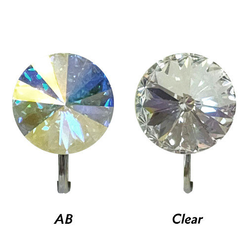 CE972 14mm Round Clip On Earrings with Genuine Swarovski Crystal